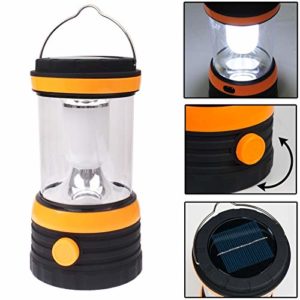 24 LED Solar Powered Camping Lamp Lantern with EU Plug Charger
