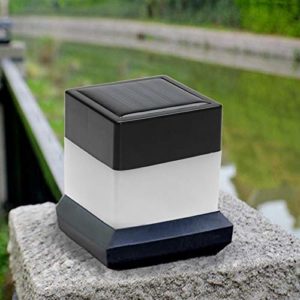 Outdoor Solar Powered Fence Post Pool LED Square Light Garden Pathway Lamp