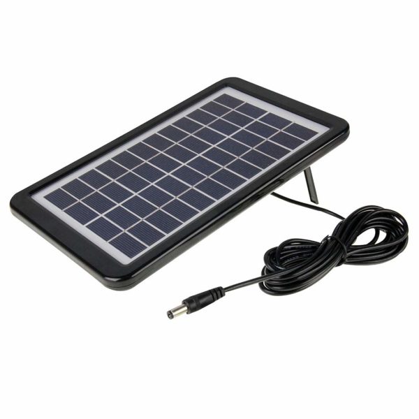 12V 3W Portable Solar Panel with Holder Frame, 5.5 x 2.1mm Port